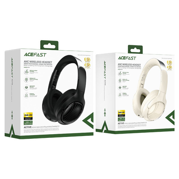 Casti Acefast H5 active noise cancelling wireless headset [Black]