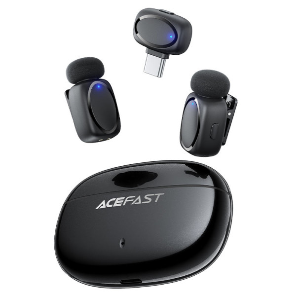 Microfon wireless Acefast R2 wireless lavalier microphones [Black]
