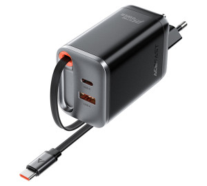 Acefast A111 PD67W GaN charger(2*USB-C+USB-A) with cable [Black]
