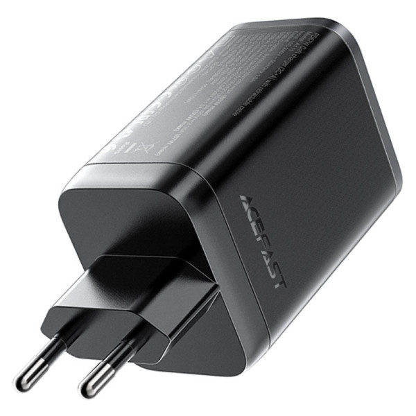 Зарядное устройство Acefast A111 PD67W GaN charger(2*USB-C+USB-A) with retractable cable [Black]