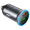 Incarcator auto Acefast B15 65W (USB-A+USB-C) dual port metal car charger [Metal Grey]