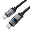 Cablu Acefast C15-03 USB-C to USB-C zinc alloy digital display braided charging data cable [Black]