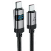 Cablu Acefast C15-03 USB-C to USB-C zinc alloy digital display braided charging data cable [Black]