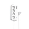 Incarcator de retea Hoco AC21 Sunlight 4-bit(1C3A) desktop socket(EU/GER)(L=3M) [White]
