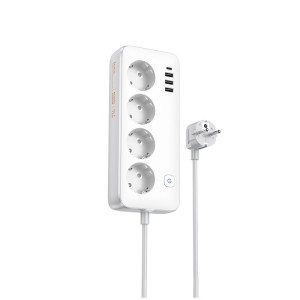 Incarcator de retea Hoco AC21 Sunlight 4-bit(1C3A) desktop socket(EU/GER)(L=3M) [White]