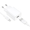 Incarcator de retea Borofone BA110A Lemi single port charger set(Micro)(EU) [White]