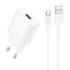 Incarcator de retea Borofone BA110A Lemi single port charger set(Type-C)(EU) [White]