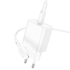 Incarcator de retea Borofone BA71A Power + Cablu Type-C to Lighting (PD + QC3.0) [White]