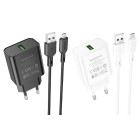 Incarcator de retea Borofone BA72A Spring + cablu Micro USB (QC3.)[White]