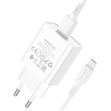 Incarcator de retea Borofone BA74A Aspirer + Cablu Micro (2.1 A) [White]