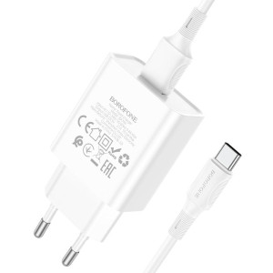 Incarcator de retea Borofone BA74A Aspirer + Cablu Type-C (2.1 A) [White]