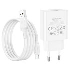 Зарядное Устройство Borofone BA74A Aspirer + Кабель Type-C (2.1 A) [White]
