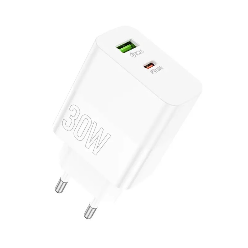 Incarcator de retea Borofone BA75A Powerful (PD30W + QC3.0) [White]