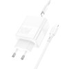 Incarcator de retea Borofone BA75A Powerful + Cablu USB-C to Lighting (PD30W + QC3.0) [White]