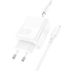 Incarcator de retea Borofone BA75A Powerful + Cablu USB-C to Lighting (PD30W + QC3.0) [White]