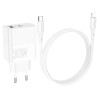 Incarcator de retea Borofone BA75A Powerful + Cablu USB-C to Lighting (PD30W + QC3.0) [White]