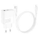 Incarcator de retea Borofone BA75A Powerful + Cablu USB-C to Lighting (PD30W + QC3.0) [White]