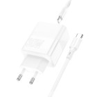 Incarcator de retea Borofone BA75A Powerful + Cablu USB-C to USB-C (PD30W + QC3.0) [White]