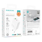 Incarcator de retea Borofone BA75A Powerful + Cablu USB-C to USB-C (PD30W + QC3.0) [White]