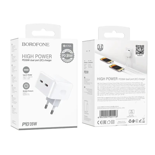 Зарядное Устройство Borofone BA76A Source Dual Port (PD35W) [White]