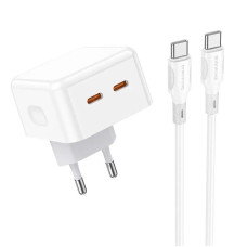 Incarcator de retea Borofone BA76A Source +Cablu USB-C to USB-C (PD35W) [White]