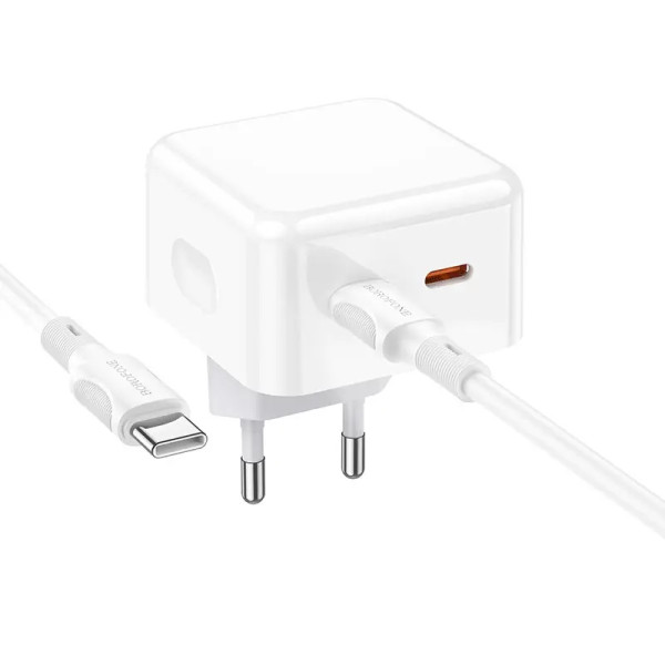 Incarcator de retea Borofone BA76A Source +Cablu USB-C to USB-C (PD35W) [White]
