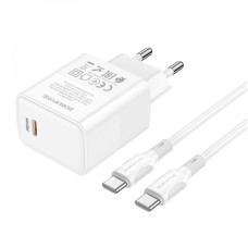 Incarcator de retea Borofone BA77A Insightful Type-C to Type-C (PD30W) [White]