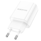 Incarcator de retea Borofone BA78A Golden digital display (PD20W+QC3.0) [White]