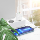 Incarcator de retea Borofone BA78A Golden digital display (PD20W+QC3.0) [White]