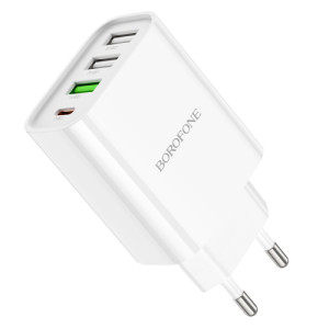 Incarcator de retea Borofone BA79A Clever four-port PD20W(1*USB-C 3*USB) [White]
