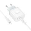 Incarcator de retea Borofone BA99A Breeze single port PD20W charger set(C to iP) [White]