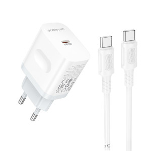 Incarcator de retea Borofone BA99A Breeze single port PD20W charger set(C to C) [White]