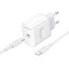 Incarcator de retea Borofone BA99A Breeze single port PD20W charger set(C to C) [White]