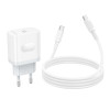 Incarcator de retea Borofone BA99A Breeze single port PD20W charger set(C to C) [White]