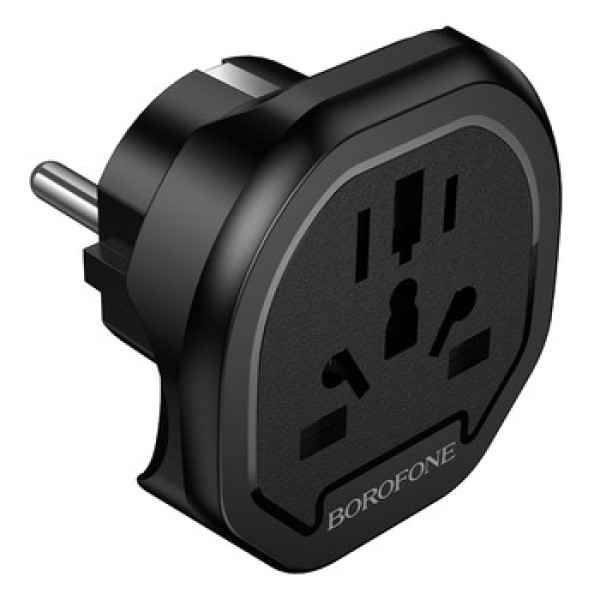 Сетевой Адаптер Borofone BAC15 Smart universal conversion plug(EU) [Black]