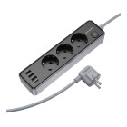 Prelungitor Borofone BAC8 Power 3-position socket (1C3A) (EU/GER) (L=3M) [Black] 