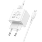 Incarcator de retea Borofone BAS11A Erudite + Cablu Micro [White]