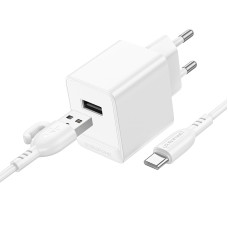Incarcator de retea Borofone BAS11A Erudite + Cablu Type-C [White]