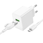 Зарядное Устройство Borofone BAS12A Erudite + Кабель Micro [White]