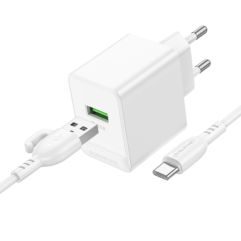 Зарядное Устройство Borofone BAS12A Erudite + Кабель Type-C [White]