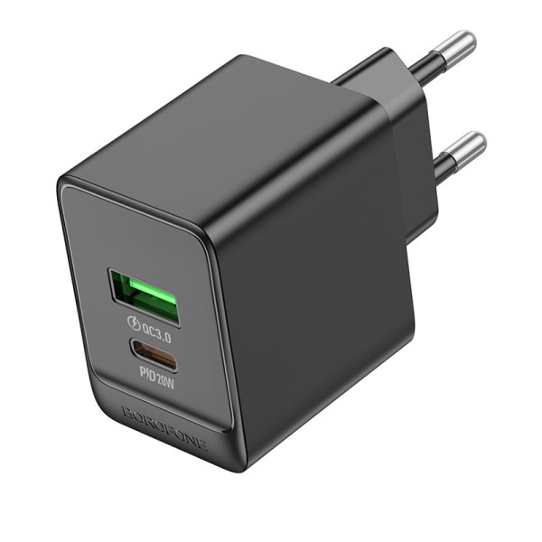 Incarcator de retea Borofone BAS14A Erudite (PD20W + QC3,0) [Black]