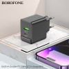 Incarcator de retea Borofone BAS14A Erudite (PD20W + QC3,0) [Black]