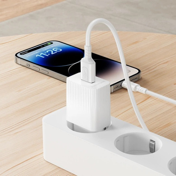 Incarcator de retea Borofone BAS71A Source single-port charger set(iP)(EU) [White]