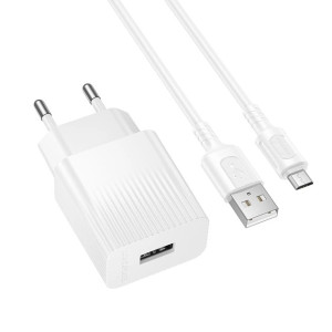 Incarcator de retea Borofone BAS71A Source single-port charger set(Micro)(EU) [White]