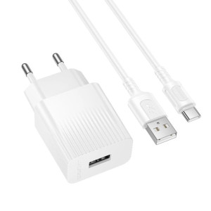 Incarcator de retea Borofone BAS71A Source single-port charger set(Type-C)(EU) [White]