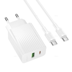 Incarcator de retea Borofone BAS74A Source PD20W+QC3.0 charger set(C to C)(EU) [White]