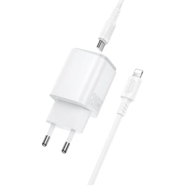 Incarcator de retea Borofone BAS83A Star PD20W+QC3.0 charger set(C to iP)(EU) [White]