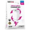 Incarcator de retea Borofone BAS83A Star PD20W+QC3.0 charger set(C to iP)(EU) [White]