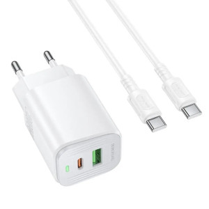 Incarcator de retea Borofone BAS83A Star PD20W+QC3.0 charger set(C to C)(EU) [White]