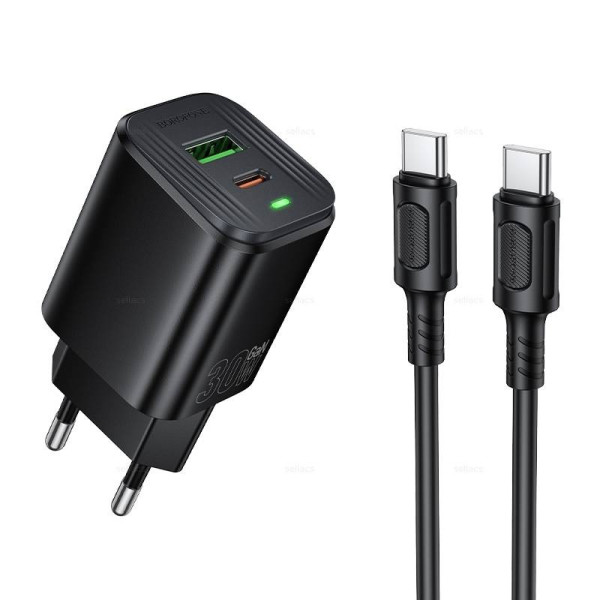 Зарядное Устройство Borofone BAS85A Star PD30W+QC3.0 charger set(C to C)(EU) [Black]